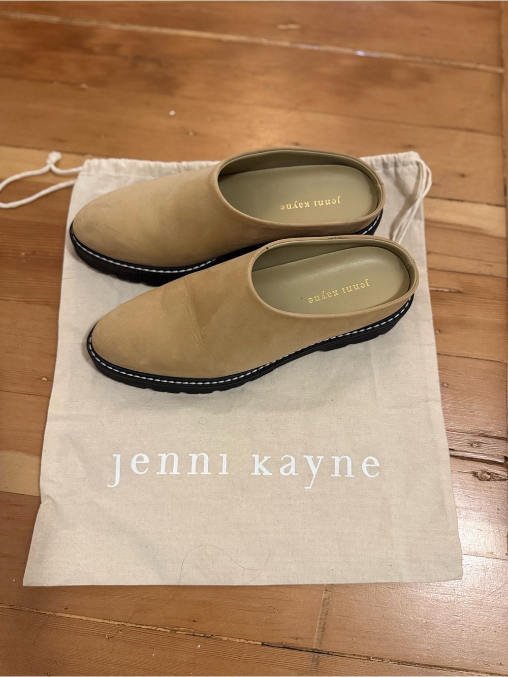 Jenni Kayne Beige/Tan Slip-On Leather Loafers